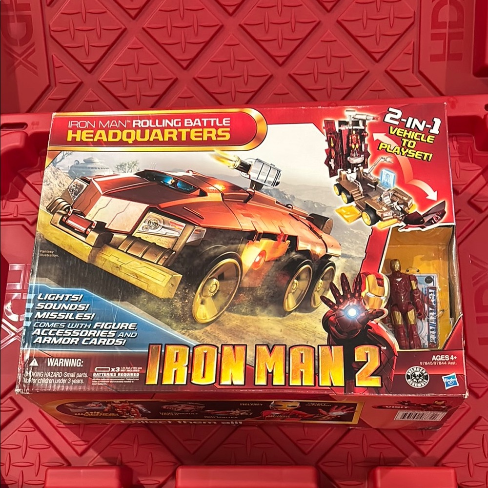 Iron Man 2 Rolling Battle Headquarters Vehicle Playset - Red and Gold